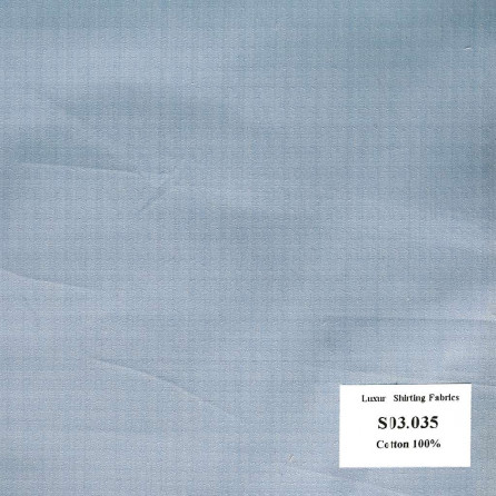 S03.035 Kevinlli S3 - Sơmi 100% Cotton - Xanh Dương Trơn